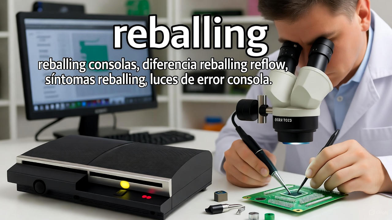 Reballing profesional en PS3 y Xbox 360: solución definitiva para luces de error (YLOD, RROD) vs reflow temporal