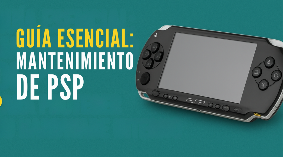 Banner digital sobre mantenimiento de PSP y preservación del hardware interno para evitar fallas