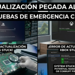 Comparación técnica en Chía: PS5 en vertical mostrando derrame de metal líquido y PS5 en horizontal con metal líquido estable.